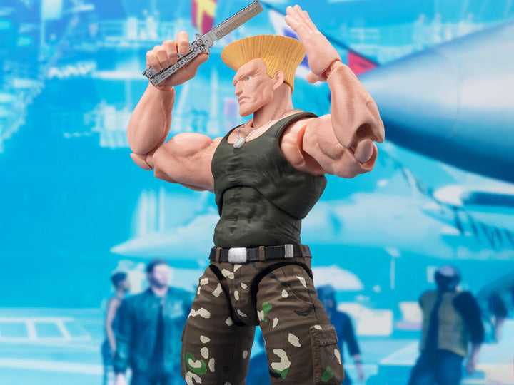 Street Fighter Guile Blue Camouflage Action Figure