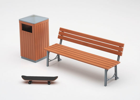 Hasegawa 1/12 Park Bench & Trash Can