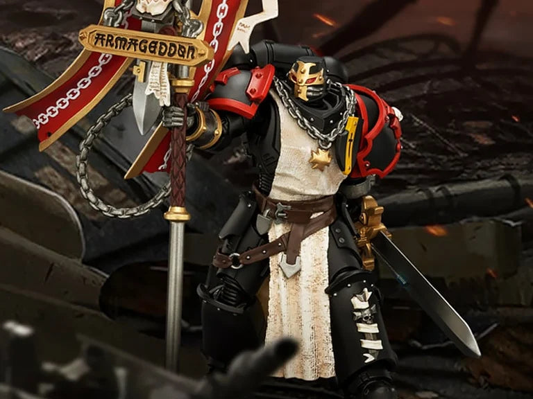 Warhammer 40,000 Black Templars Crusader Ancient with Power Sword and Bolt Pistol 1/18 Scale Action Figure