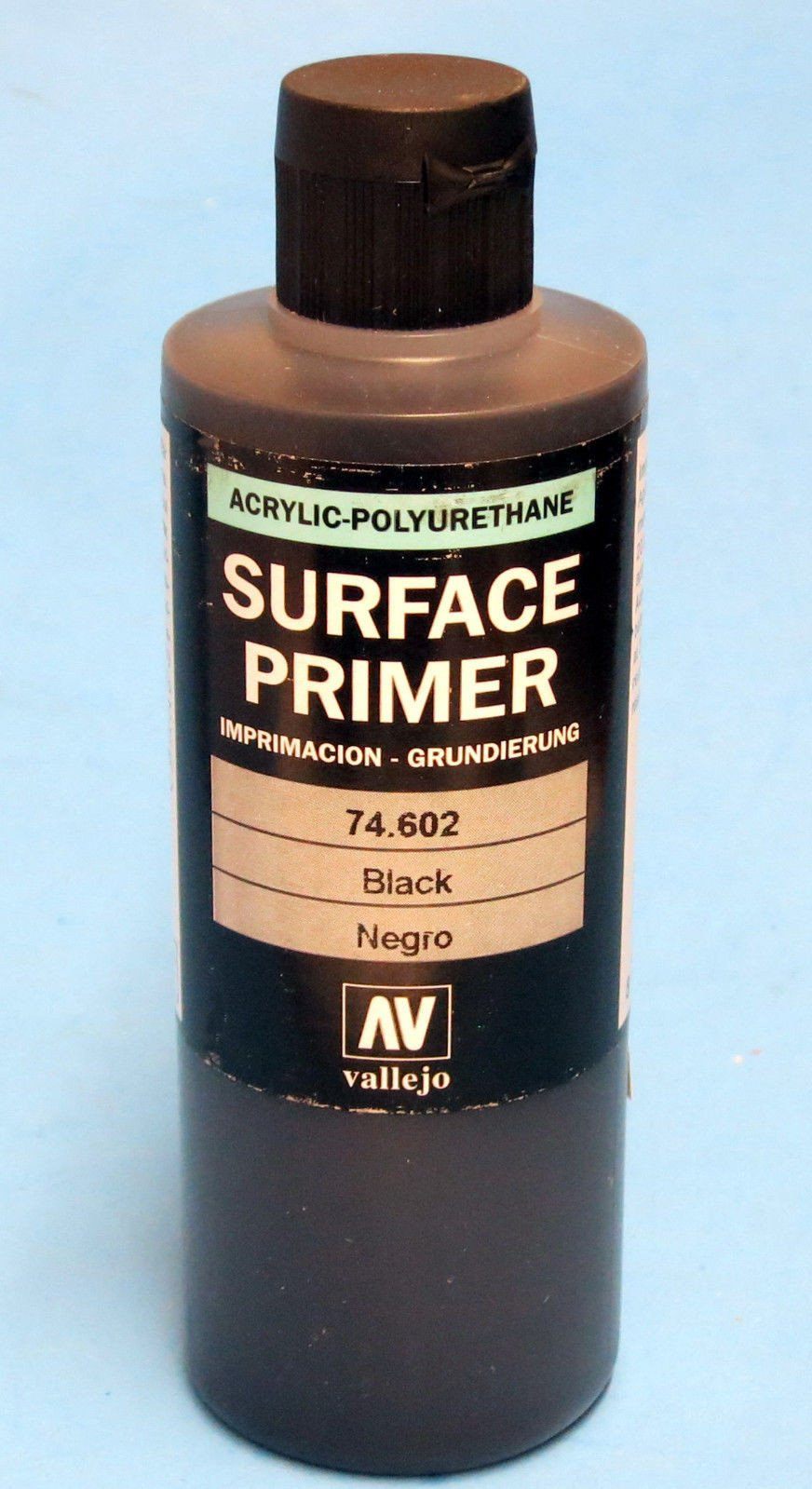 Vallejo SURFACE PRIMER 74.602 BLACK 200ml / 6.76oz Acrylic SUPER