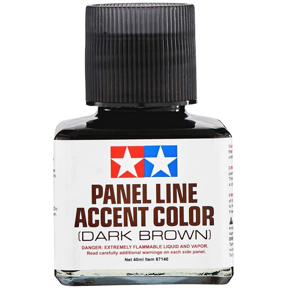 Tamiya 87140 Dark Brown Panel Line Accent Color (40ml Bottle)