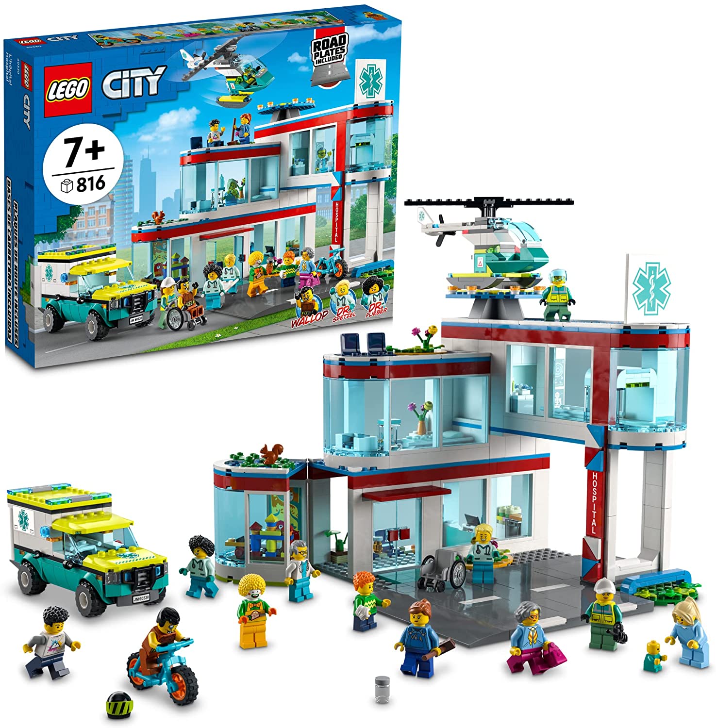 LEGO City Hospital 60330 Building Kit with Ambulance and Rescue