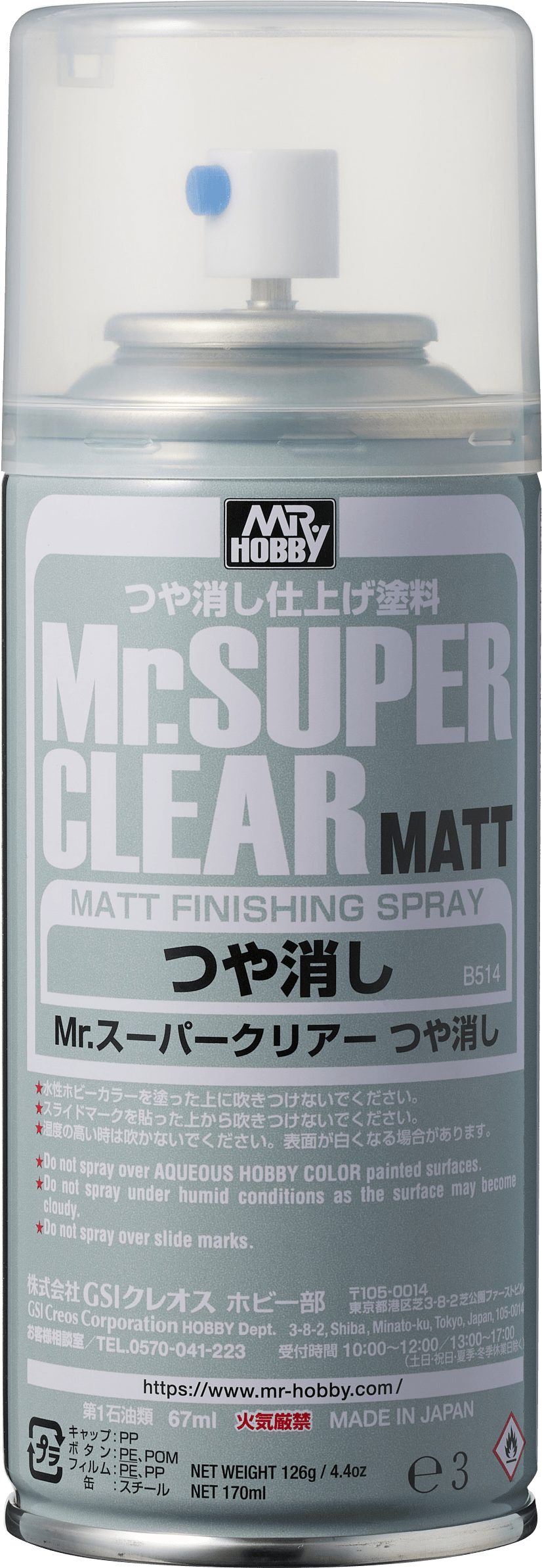 B514 Mr Super Clear Matt Spray Can