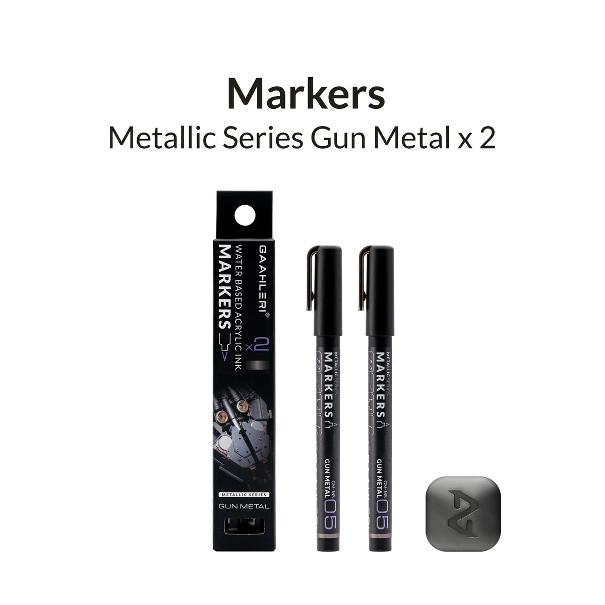 Metallic Series Markers Gun Metal (Set of 2)