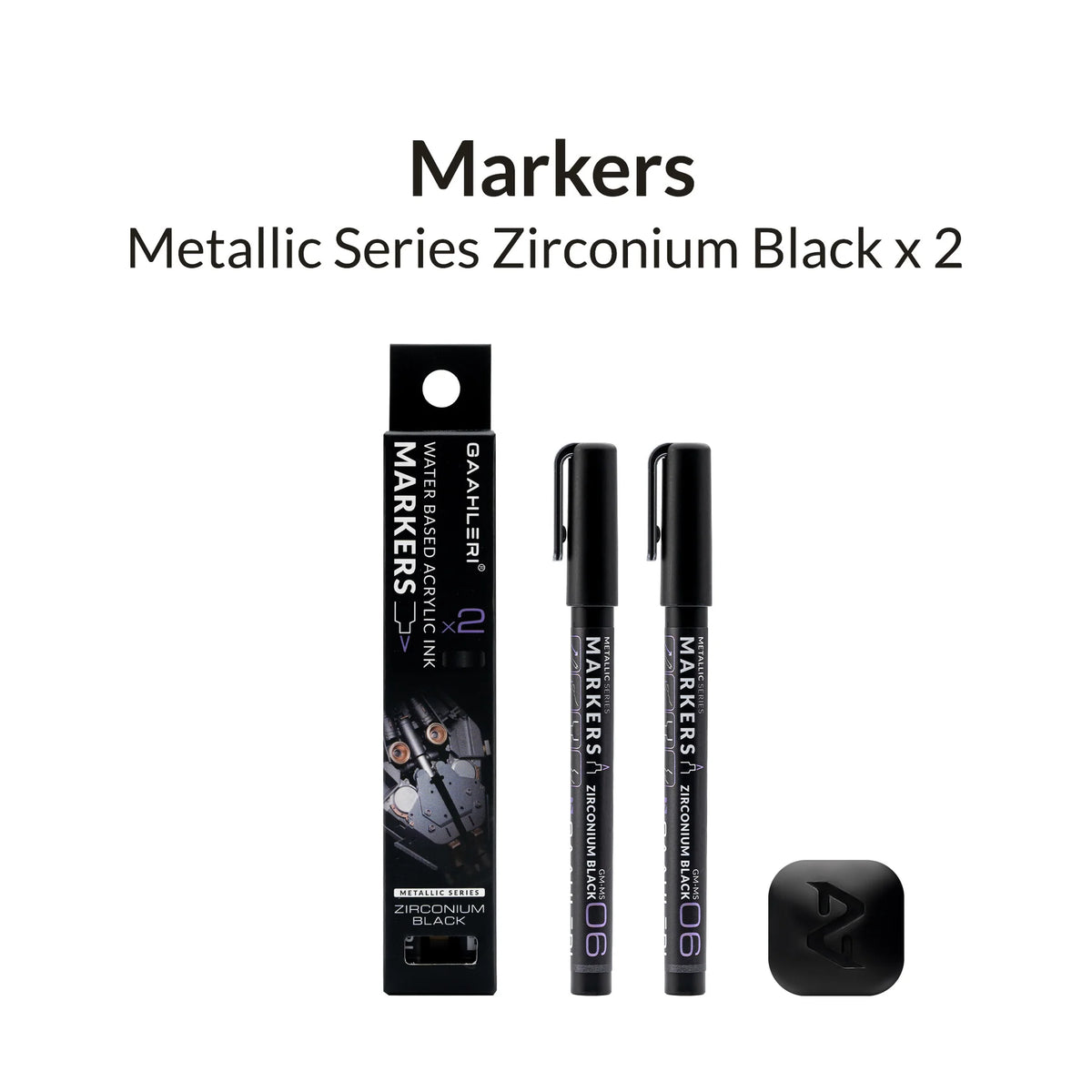Metallic Series Markers Zirconium Black (Set of 2)
