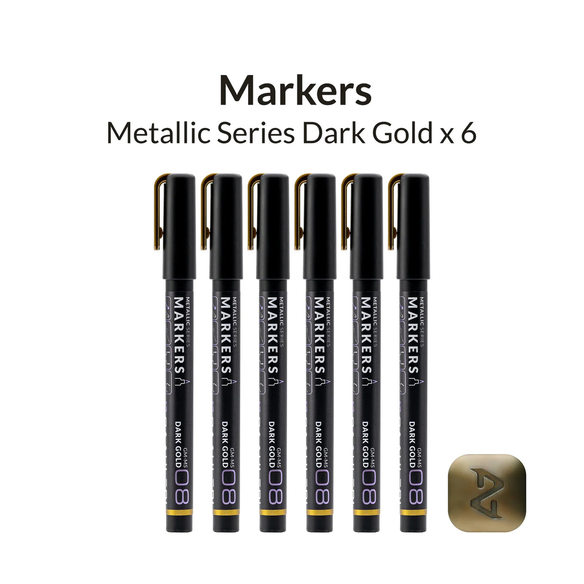 Metallic Series Markers Dark Gold (Set of 6)
