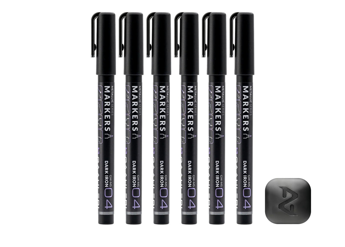 Metallic Series Markers Dark Iron (Set of 6)