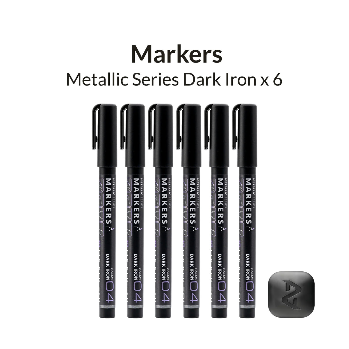 Metallic Series Markers Dark Iron (Set of 6)