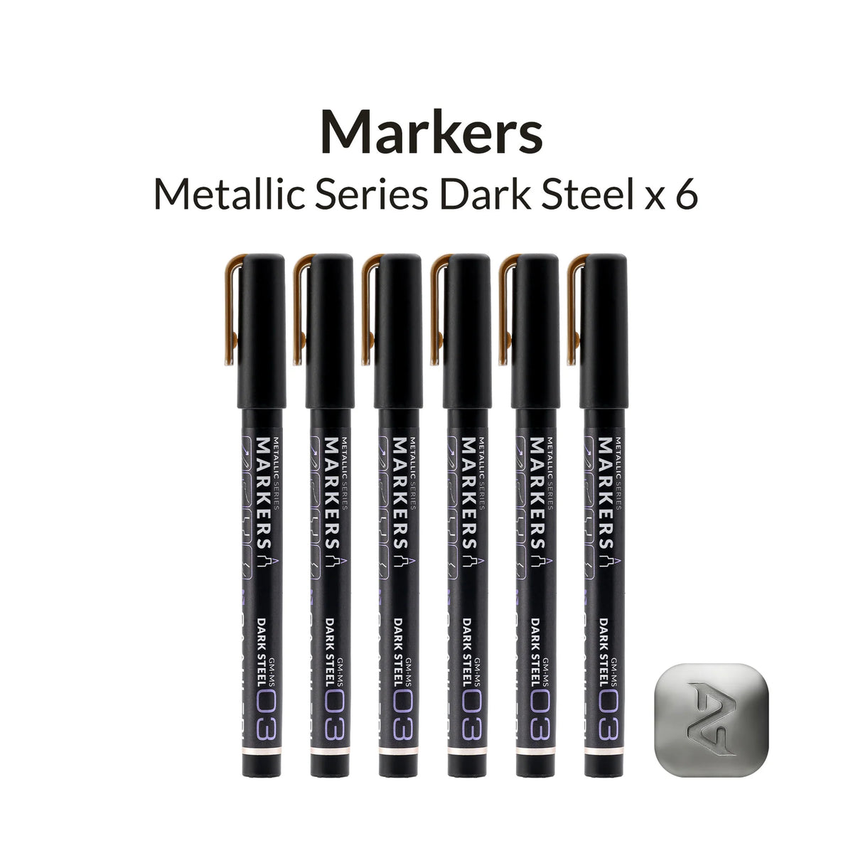 Metallic Series Markers Dark Steel (Set of 6)
