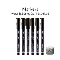 Metallic Series Markers Dark Steel (Set of 6)