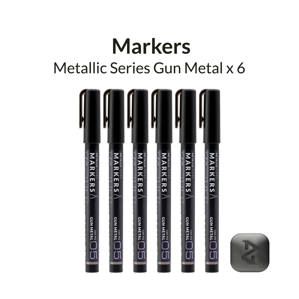 Metallic Series Markers Gun Metal (Set of 6)