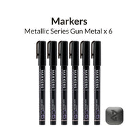 Metallic Series Markers Gun Metal (Set of 6)