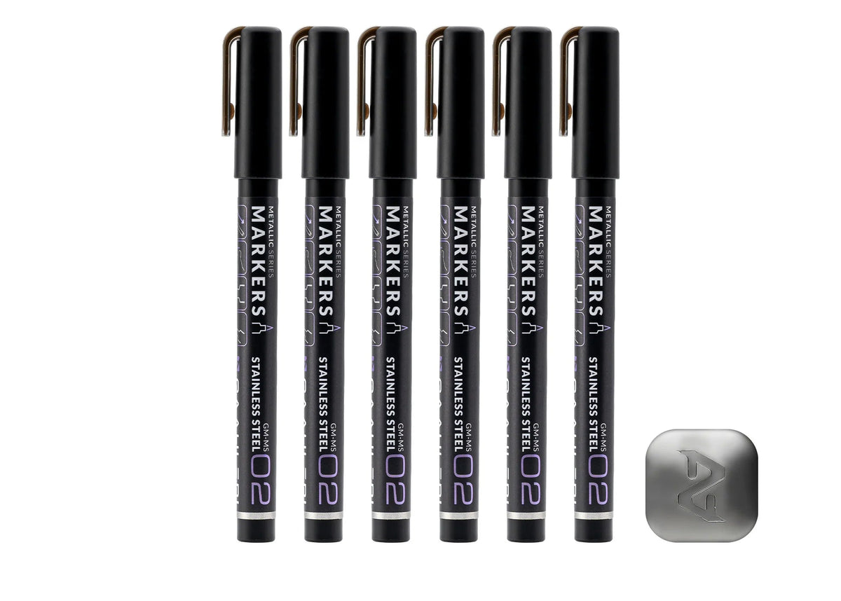 Metallic Series Markers Stainless Steel (Set of 6)