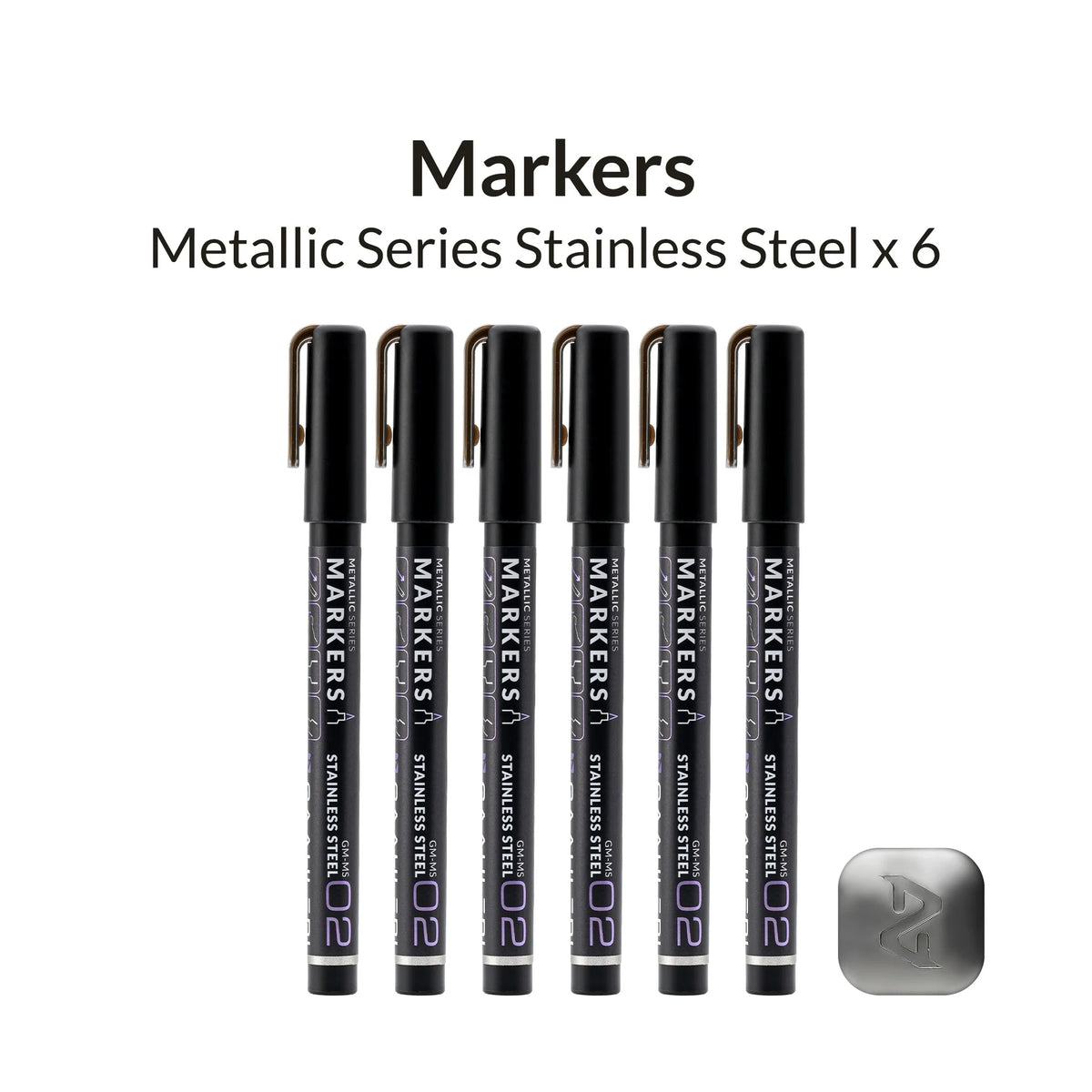 Metallic Series Markers Stainless Steel (Set of 6)