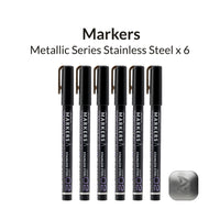 Metallic Series Markers Stainless Steel (Set of 6)