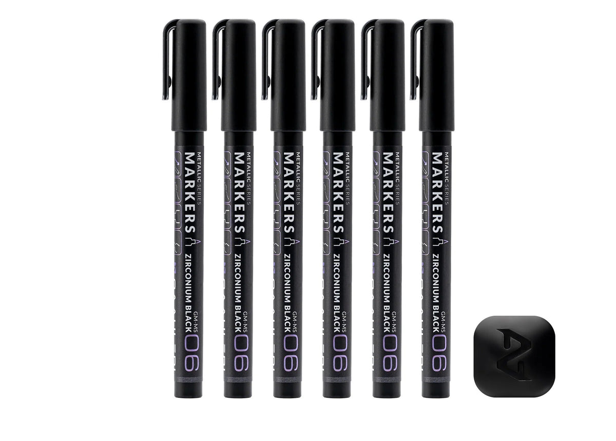 Metallic Series Markers Zirconium Black (Set of 6)