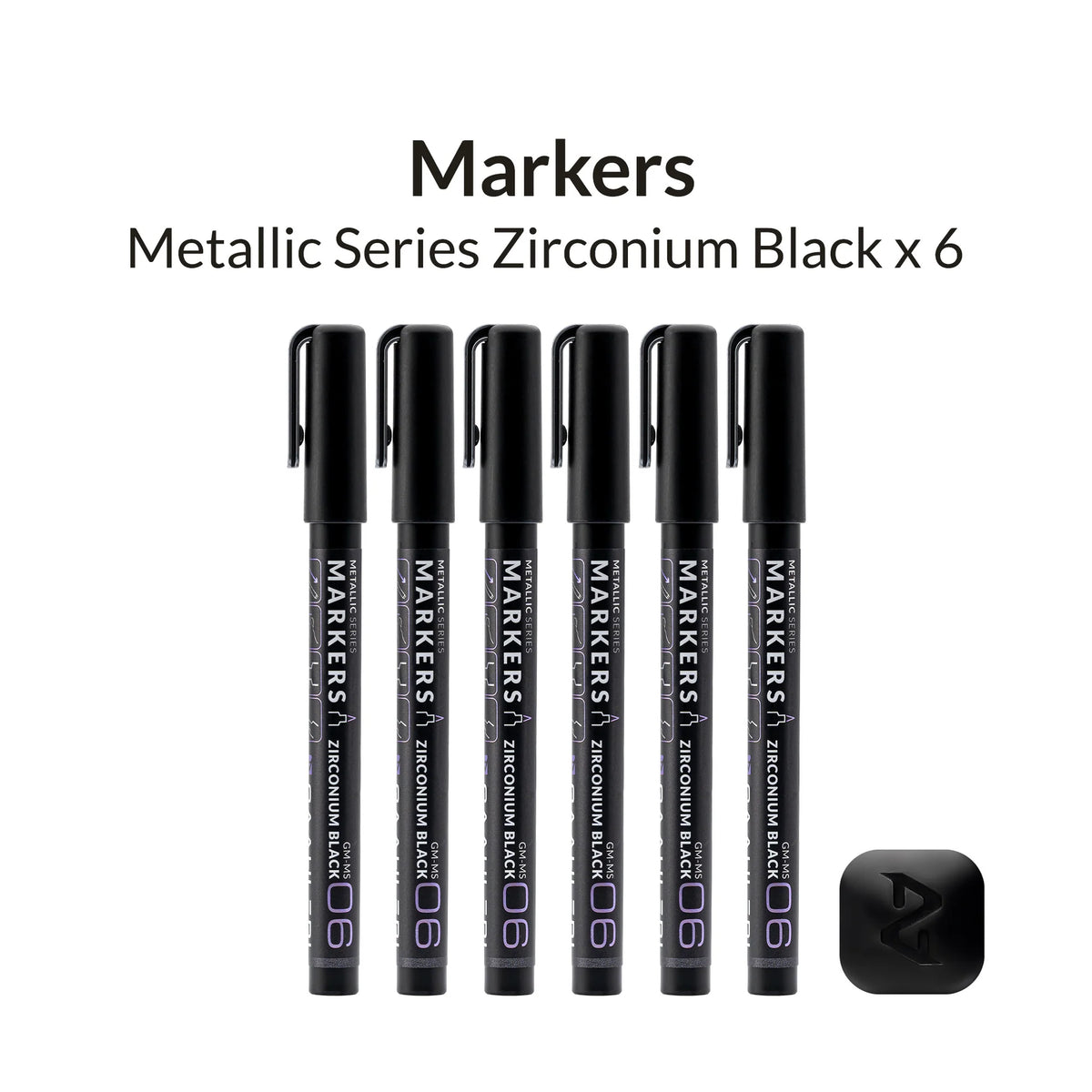 Metallic Series Markers Zirconium Black (Set of 6)
