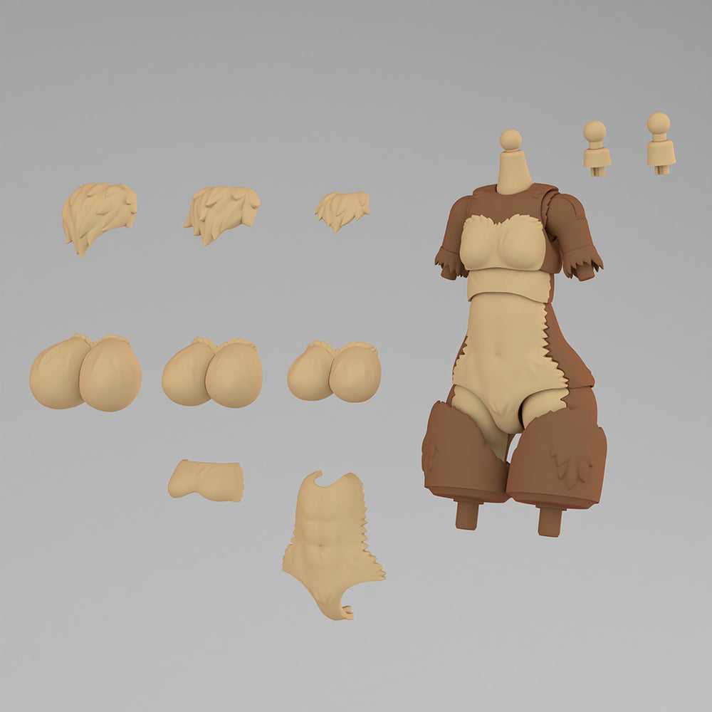 Aoshima Kemopla #KO-05RJW Body Parts Set 01 [Japanese Wolf Color]