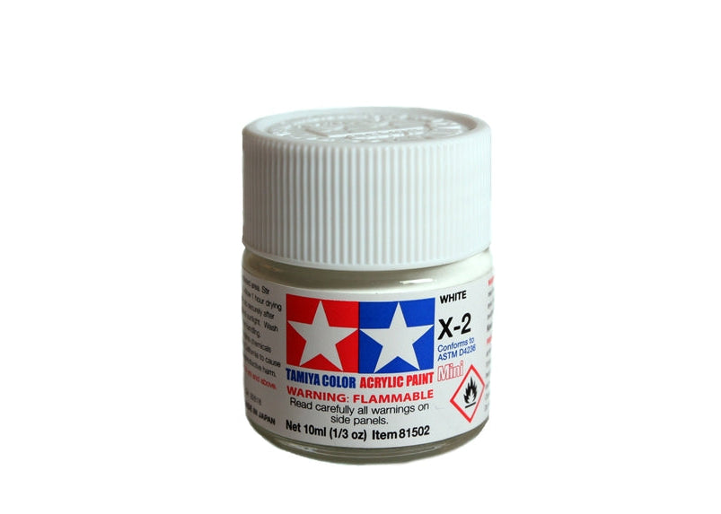 Tamiya Color White Mini Acrylic Gloss Finish X-2