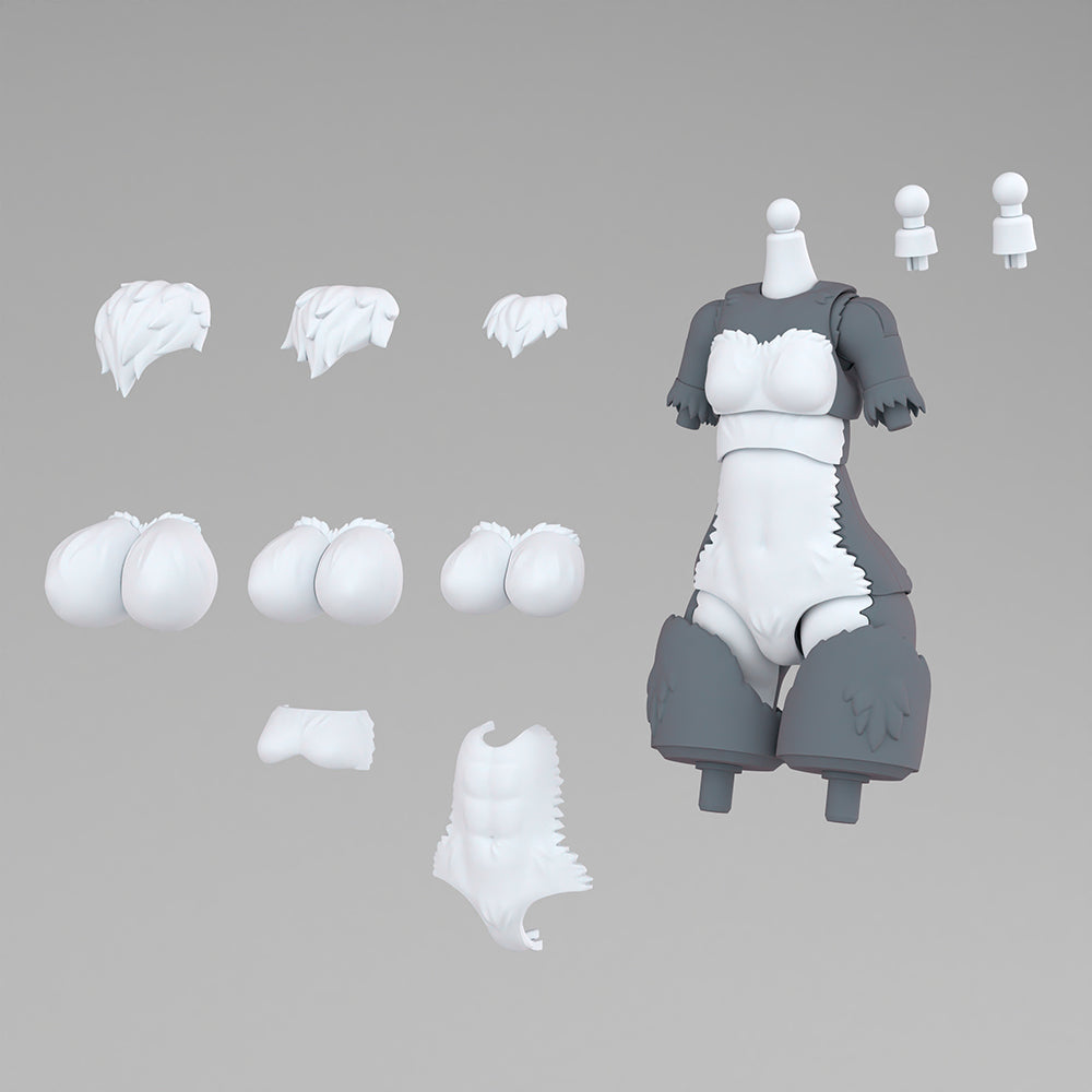 Aoshima Kemopla #KO-05RGW Body Parts Set 01 [Gray Wolf Color]