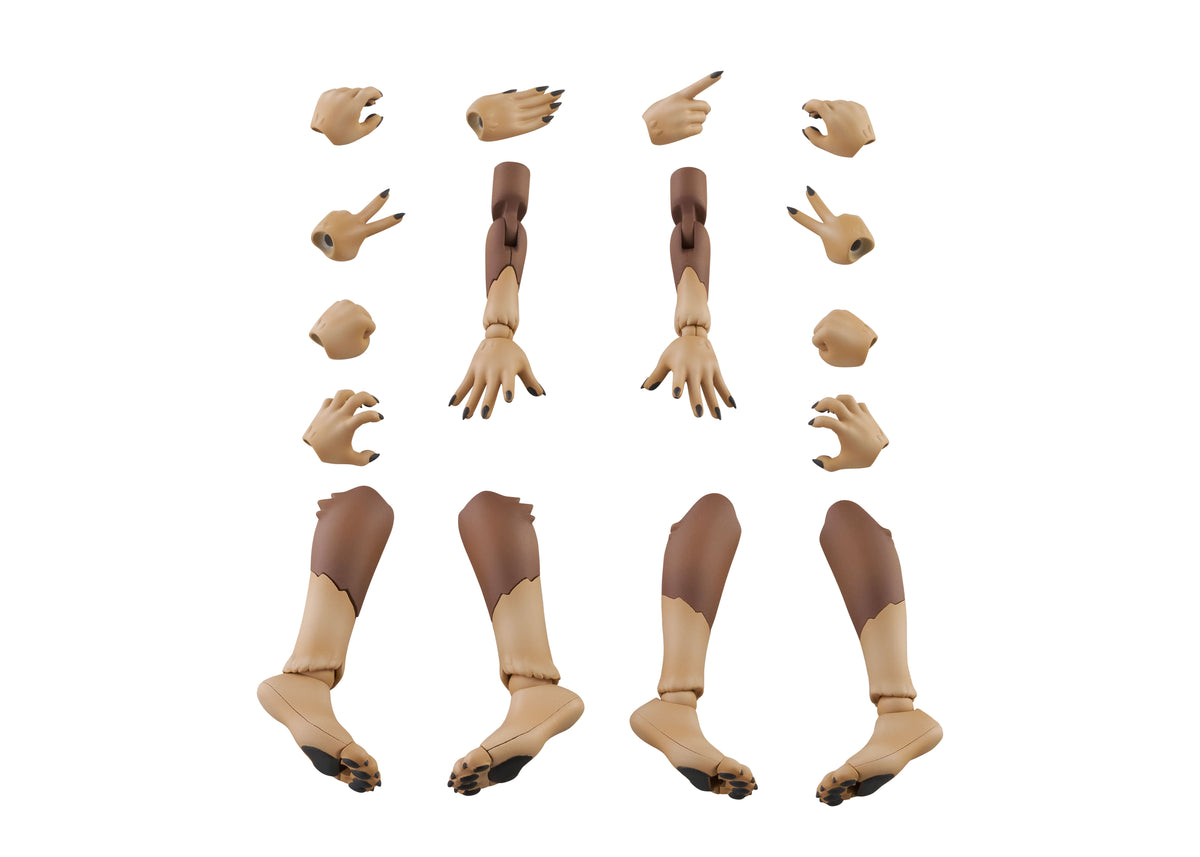 Aoshima KEMOPLA #KO-02RJW Arm & Leg Parts Set 01 [Japanese Wolf Color]