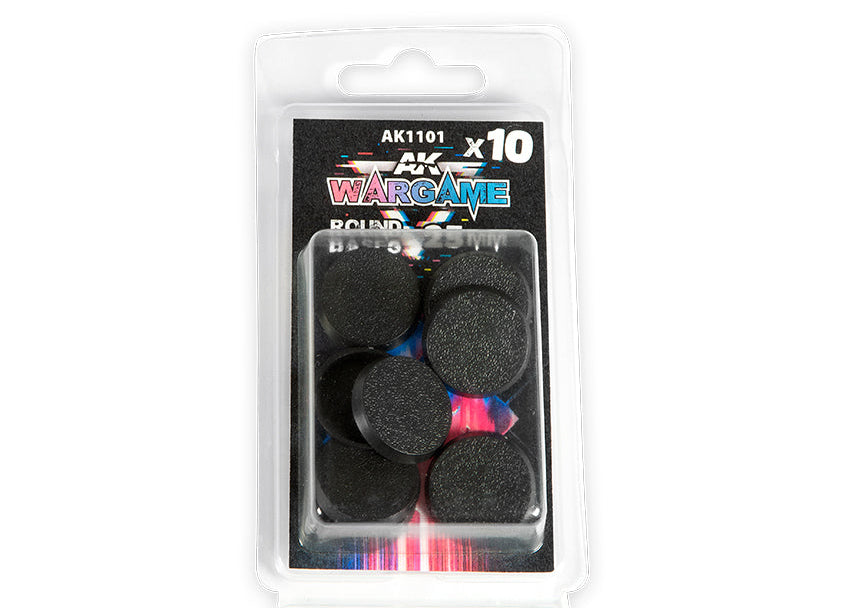 AK Interactive Plastic Wargame Bases - Round Base 25mm (10 Units)