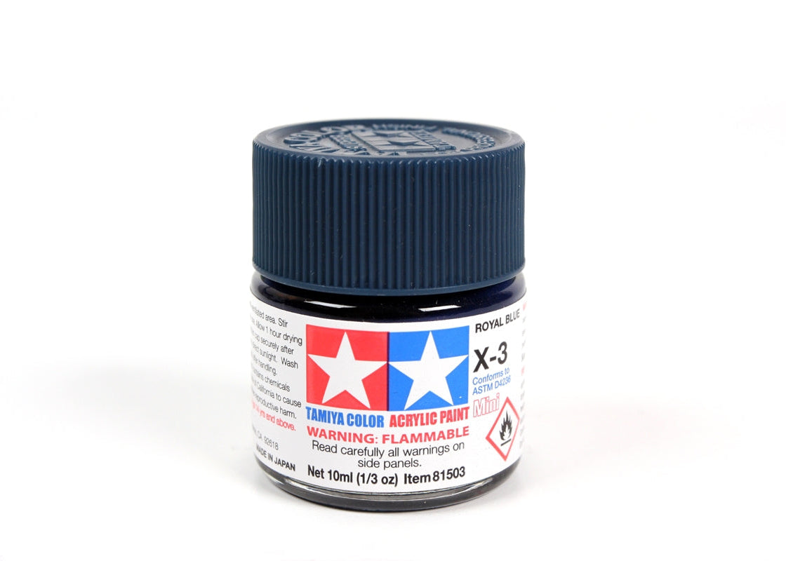 Tamiya Color Royal Blue Mini Acrylic Gloss Finish X-3
