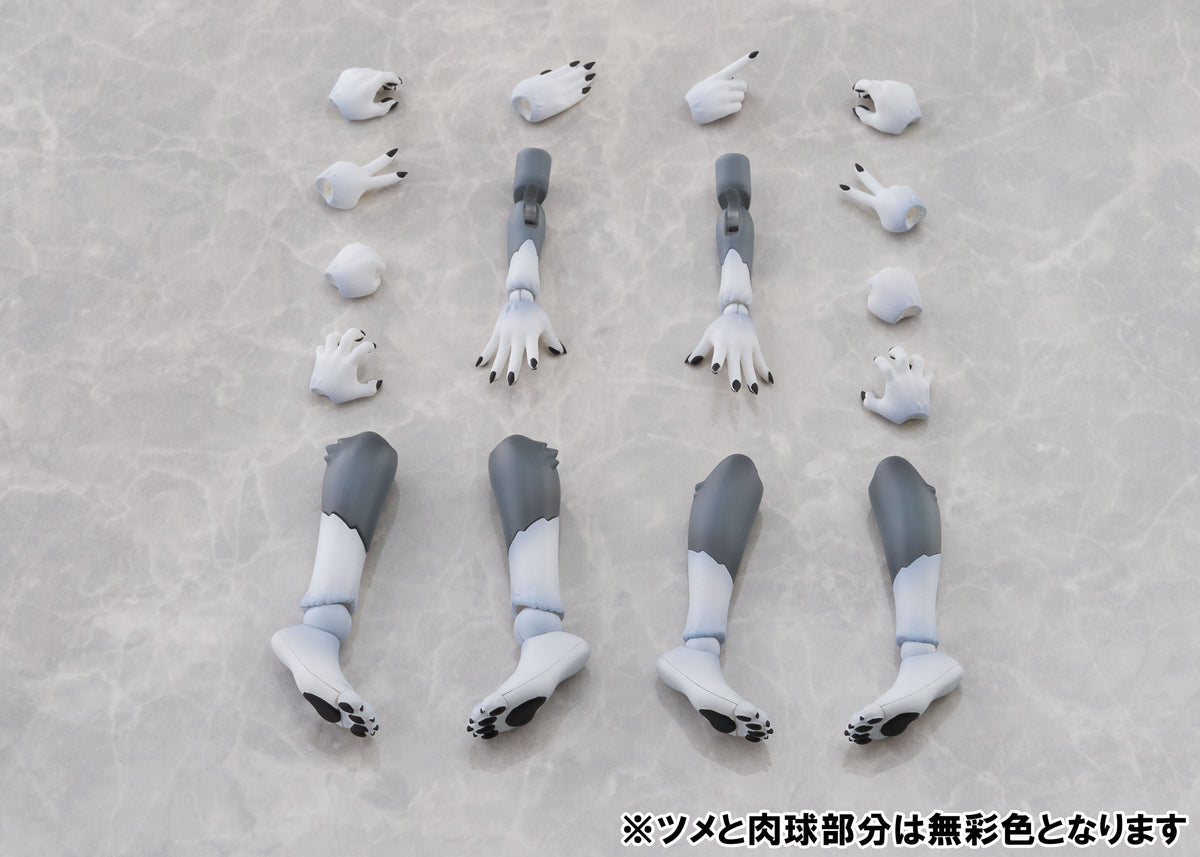 Aoshima KEMOPLA #KO-02RGW Arm & Leg Parts Set 01 [Gray Wolf Color]