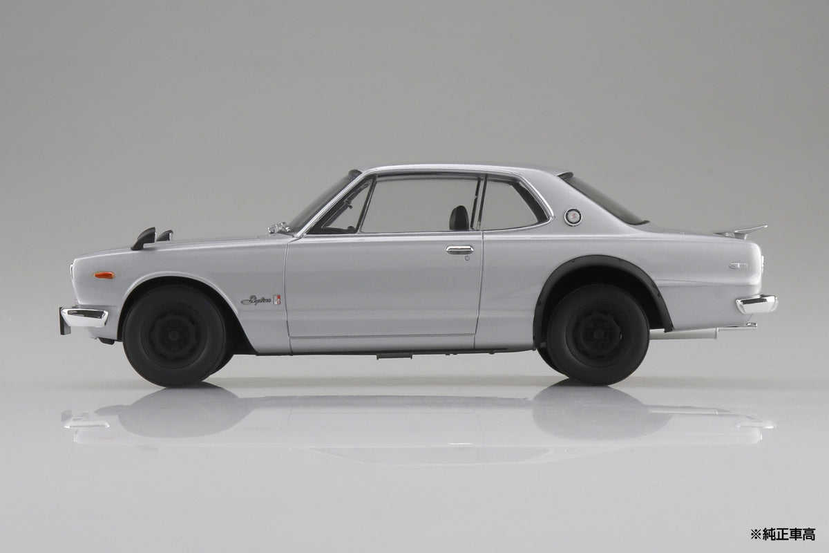 Aoshima 1/24 SNAP CAR KPGC10 SKYLINE HT GT-R 1970 Silver