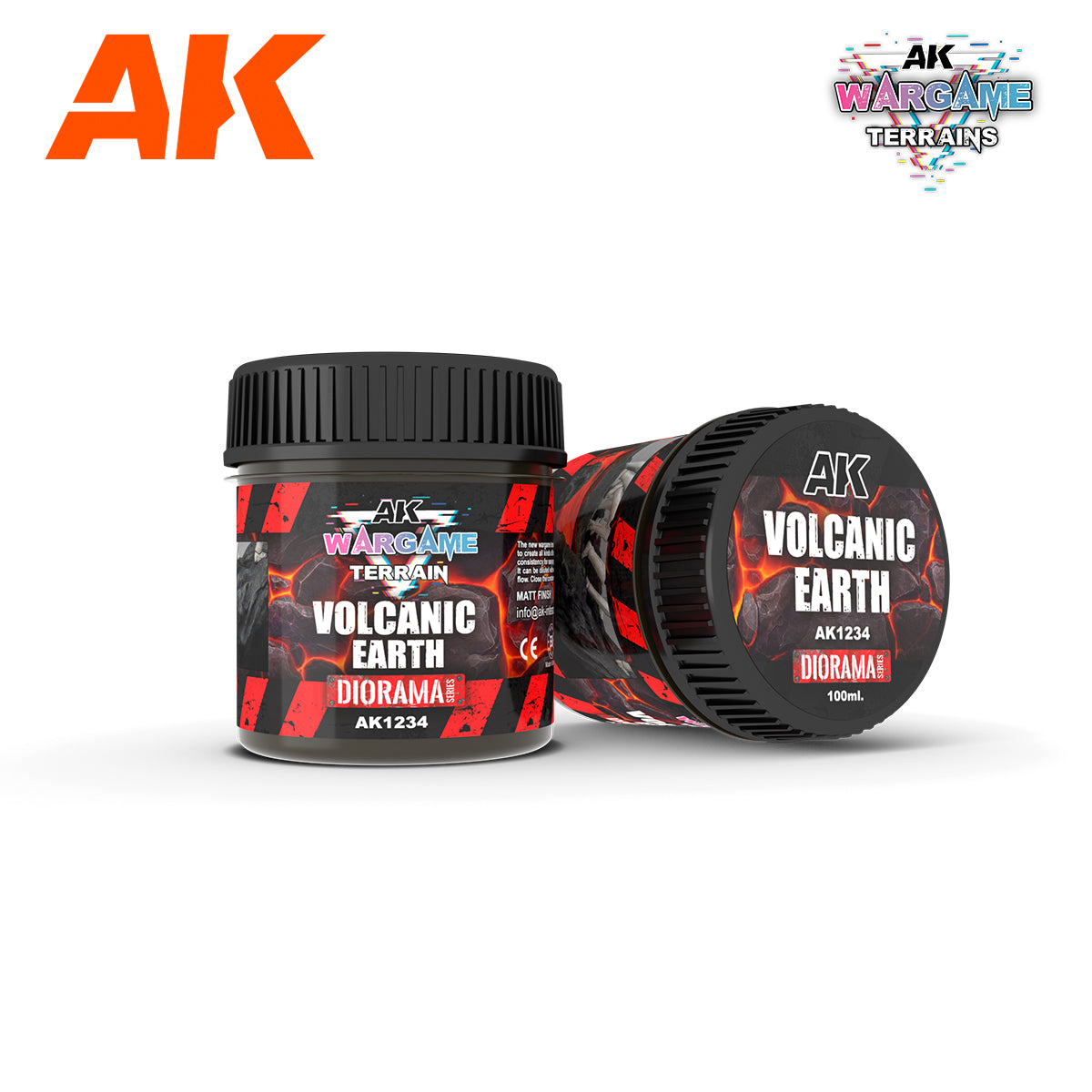 AK Interactive Wargame Battle Ground Terrains Volcanic Earth - 100ml (Acrylic)