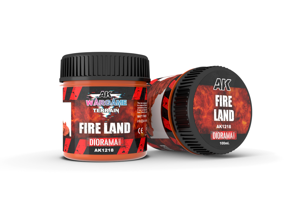 AK Interactive Wargame Battle Ground Terrains Fire Land - 100ml (Acrylic)