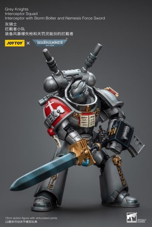 Warhammer 40K Grey Knights Interceptor Squad Interceptor with Storm Bolter and Nemesis Force Sword 1/18 Scale Figure