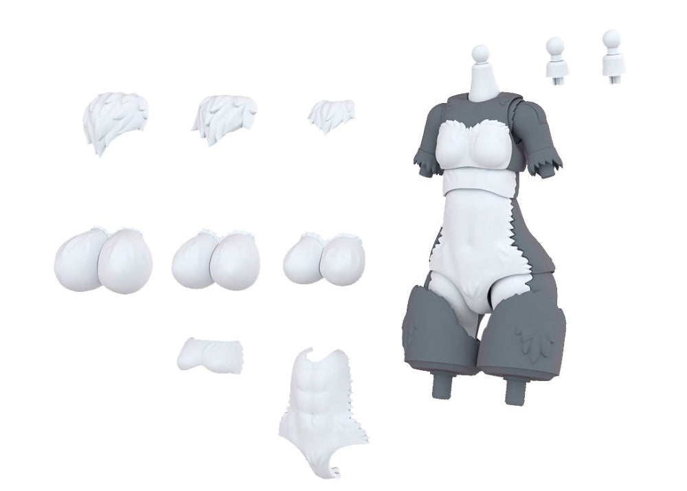 Aoshima Kemopla #KO-05RGW Body Parts Set 01 [Gray Wolf Color]