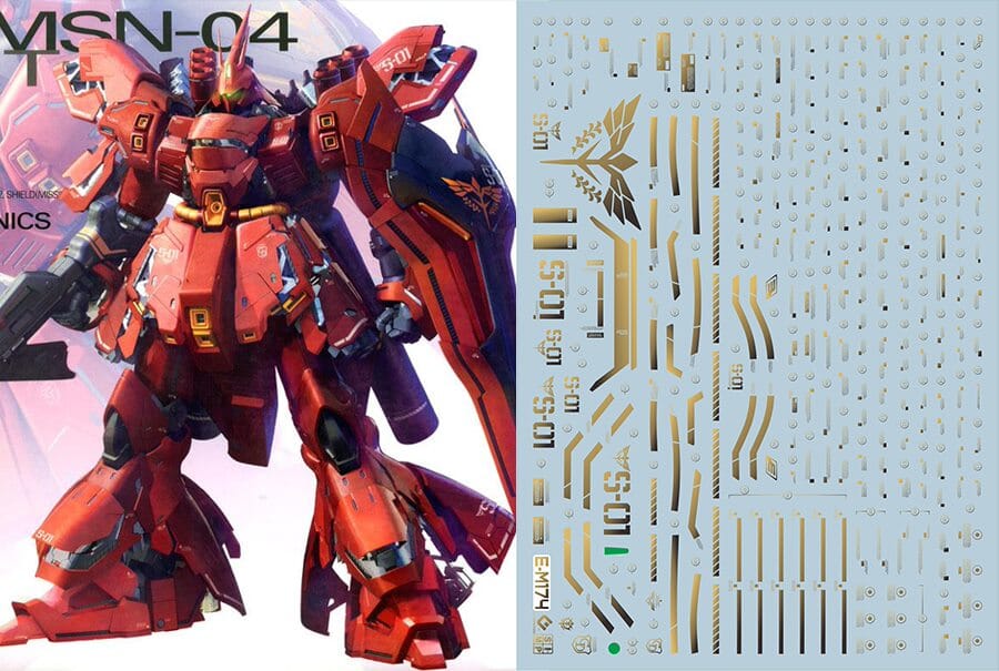 E02 MG Sazabi Ver.Ka Metallic Color Water Slide Decal
