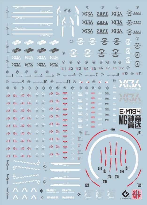 F06 MG Providence Gundam Water Slide Decal