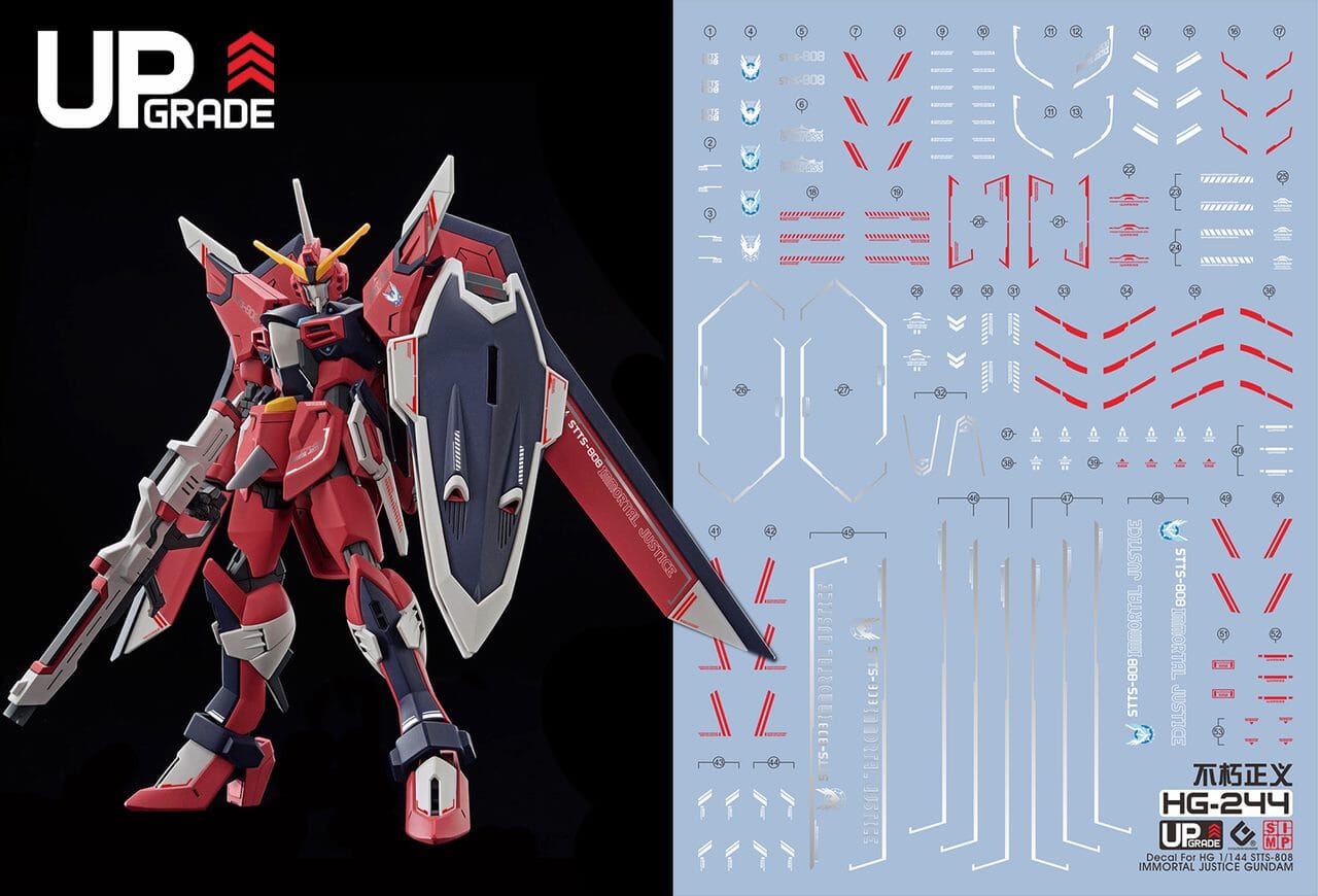 C95 HGCE Immortal Justice Gundam Water Slide Decal