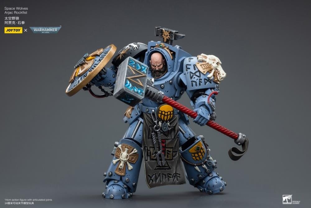 Warhammer 40K Space Wolves Arjac Rockfist 1/18 Scale Figure – USA ...