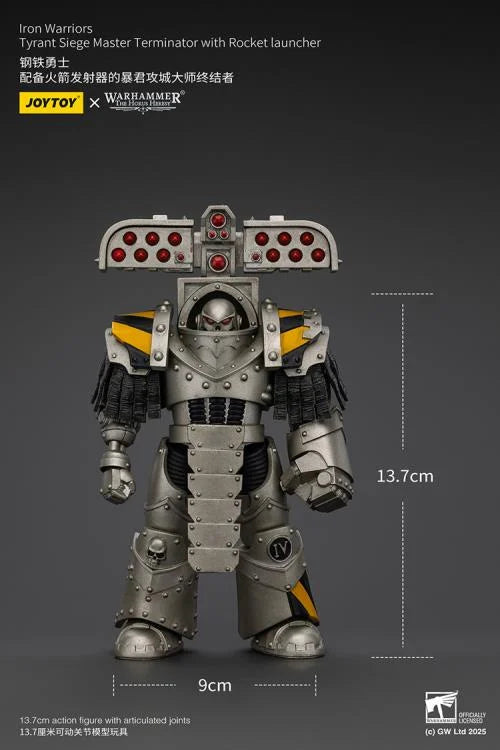 Warhammer The Horus Heresy Iron Warriors Tyrant Siege Master Terminator with Rocket Launcher 1/18 Scale Action Figure