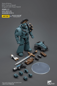 Warhammer 40k Sons of Horus MKVI Tactical Squad Sergeant with Power Sword 1/18 Scale Figure