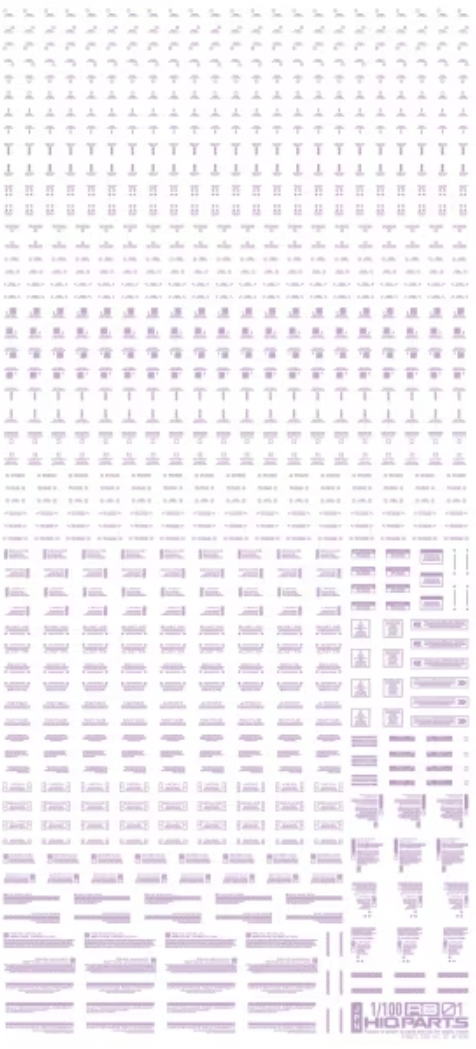 HiQ Parts 1/100 RB01 Caution Decal Pastel violet (1pc)