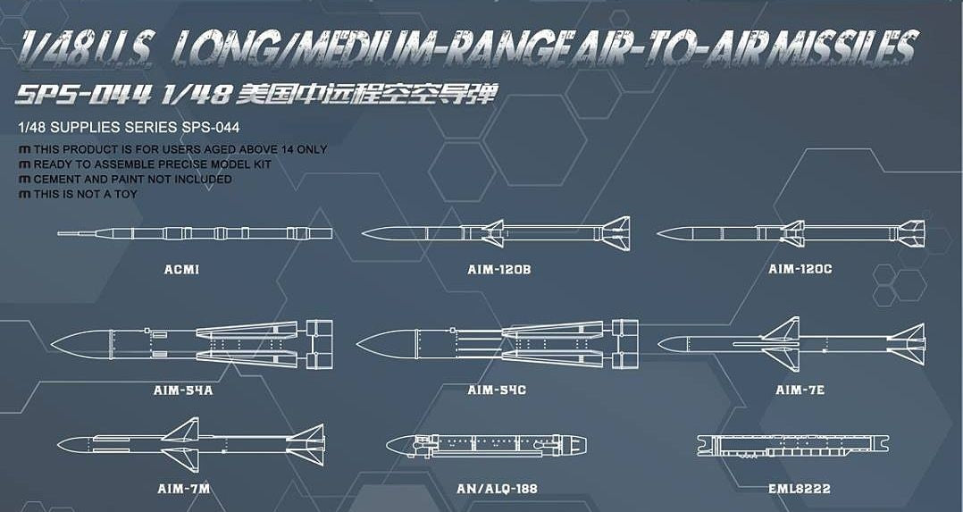 Meng 1/48 U.S. Long/Medium-Range Air-to-Air Missiles