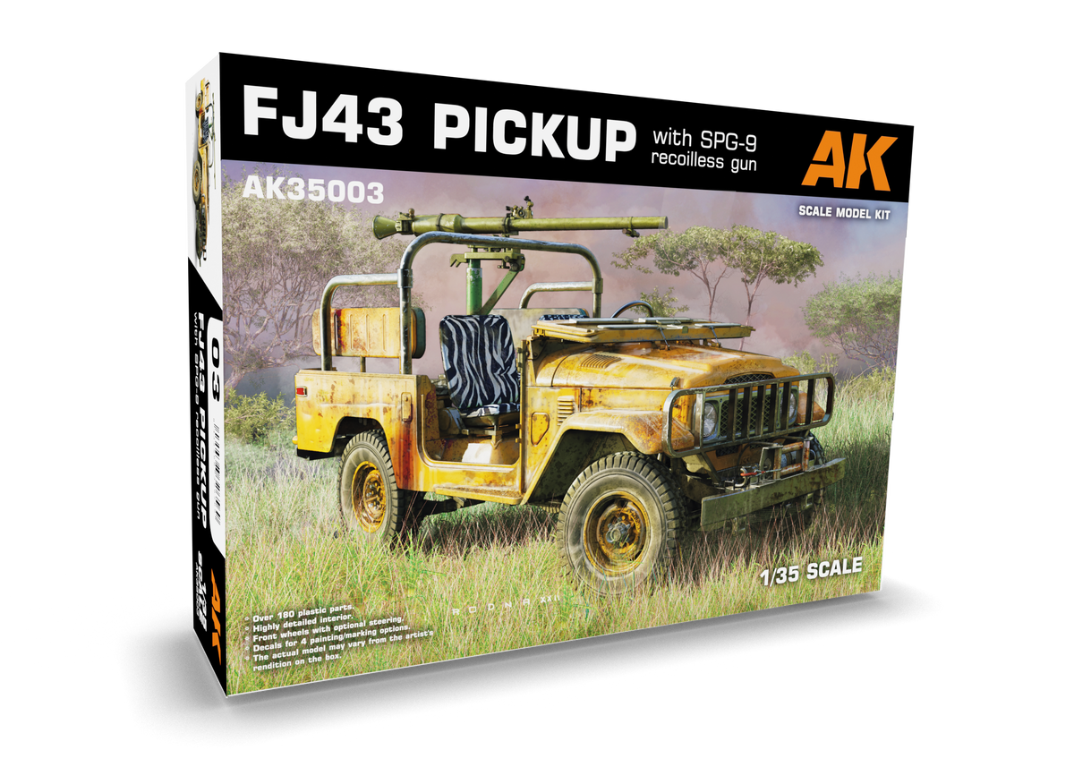 AK Interactive 1/35 FJ43 Pickup with SPG-9 Recoilless Gun Plastic Model Kit