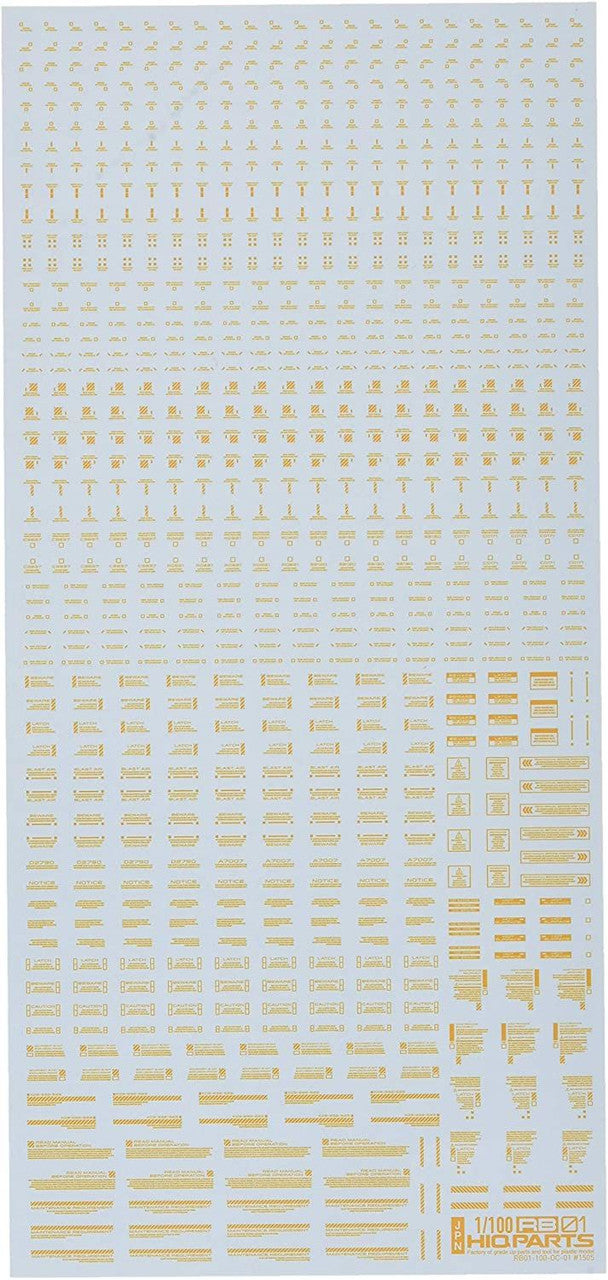 HiQ Parts 1/100 RB01 Caution Decal One Color Orange (1pc)