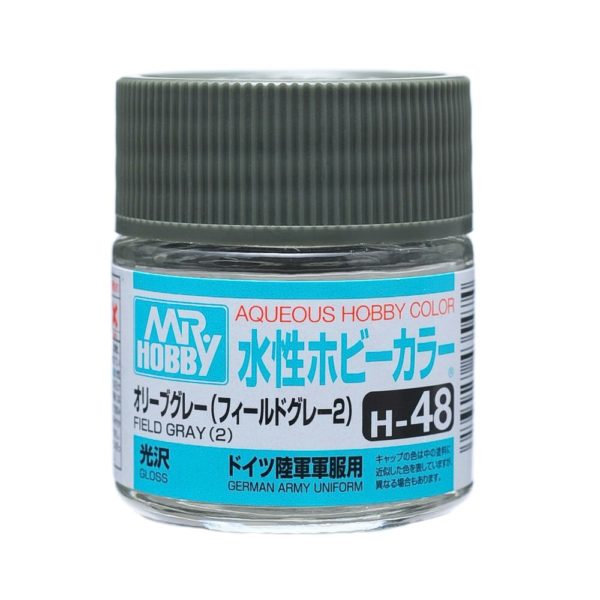 H48 Aqueous Color Gloss Field Gray 2 10ml Bottle