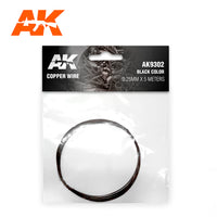 AK Interactive Copper Wire 0.25mm X 5 Meters Black Color