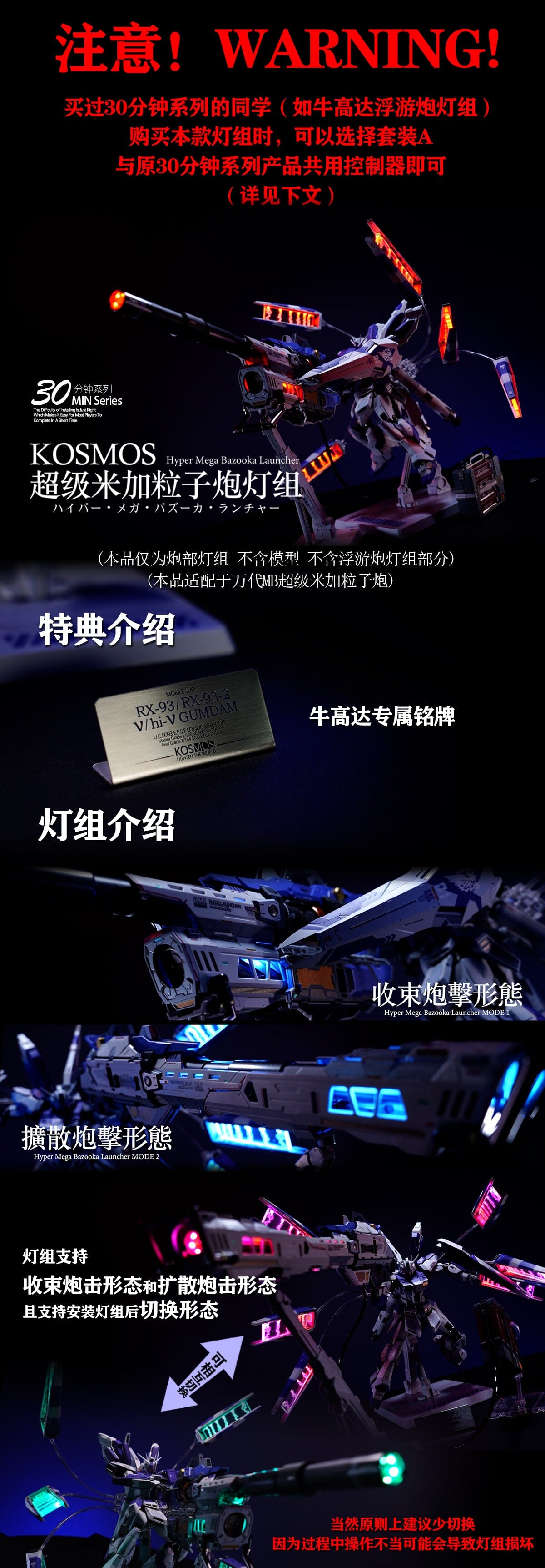 KOSMOS LED Units for Hyper Mega Bazooka Launcher (Hi-Nu)