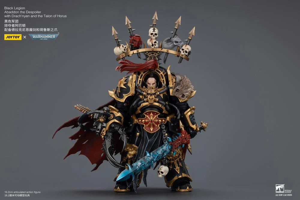 Warhammer 40,000 Black Legion Abaddon the Despoiler with Drach'nyen and the Talon of Horus 1/18 Scale Action Figure
