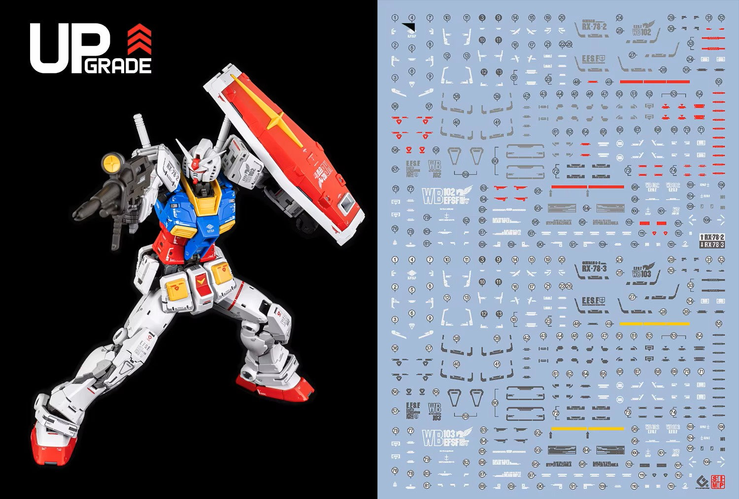 C105 RG RX-78-2 Gundam 2.0 (Redesign) Water Decal Sheet