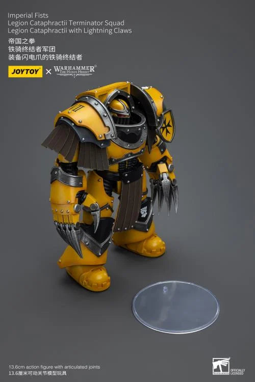 Warhammer 40K Imperial Fists Legion Cataphractii Terminator Squad Legion Cataphractii with Lightning Claws 1/18 Scale Figure
