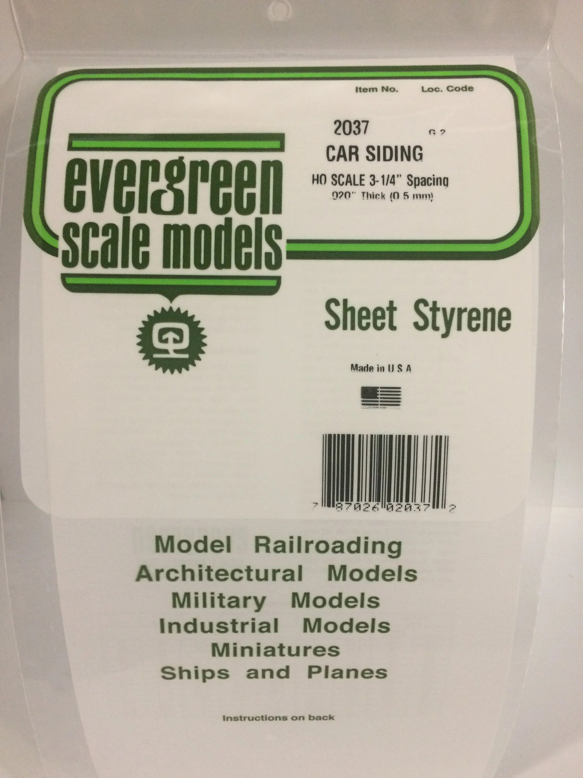 .020 x .037 Freight Car Siding